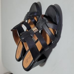 Eurosoft By Söfft Vondra Open Toe Slip On Sandal Black Leather Womens 8